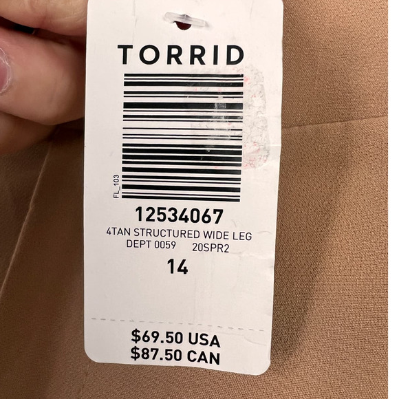 TORRID Women's 14 Tan Structured Wide Leg Dress Pants Career Work Trousers NWT - Picture 4 of 8